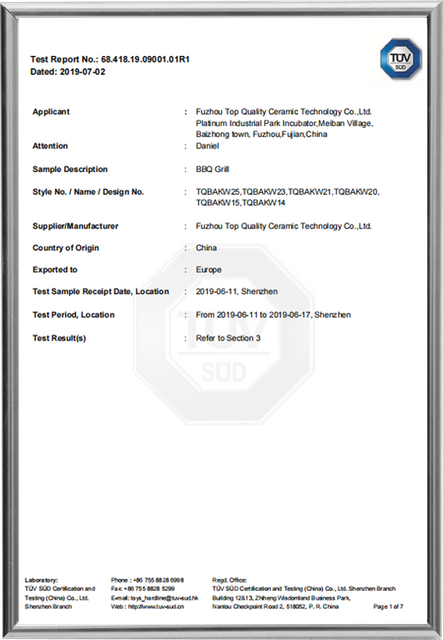 EN-1860 certified Kamado BBQ safety